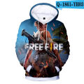 2021 New Free Fire 3D printed hoodie sweatshirt Boys Girls Harajuku long sleeve coat children clothes oversized.