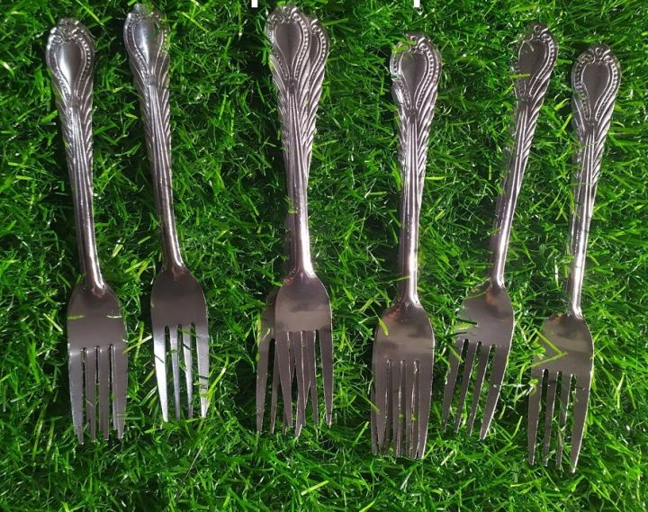 কাটা চামচ / Fork Spoon - 12 Pieces Set - Stainless Steel - Random Design