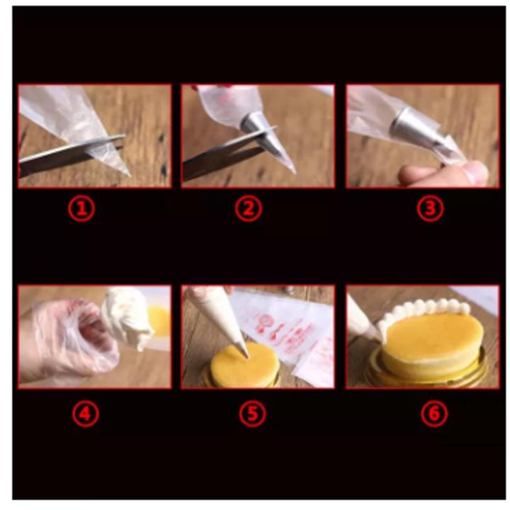 10 pcs Plastic Disposable Piping Bags Cake Cream Decorating- (Large Size)