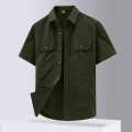 Stylish Solid Color Casual Half Sleeve Shirt with Double Pocket for Men.