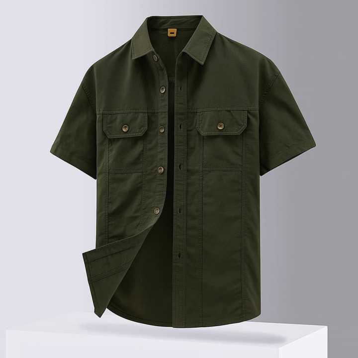 Stylish%20Solid%20Color%20Casual%20Half%20Sleeve%20Shirt%20with%20Double%20Pocket%20for%20Men%20-%20Image%207