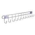 Stainless Steel Coat Hanger Hook Rail 10 Hooks Wall Mount Shelf Rack for Kitchen N Bathroom Towel Clothes Hanger Rack Hook Rail - Hanger.
