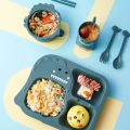 RHS Online 6PCS Baby Eco-friendly Dinnerware Cute Dinosaur Cutlery Plate Bowl Cup Fork Spoon Children Feeding Tableware Set. 