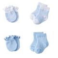 Newborn Anti Scratch Cotton Soft Baby Socks Gloves Sets Solid Color Boys Girls Mittens Suits. 
