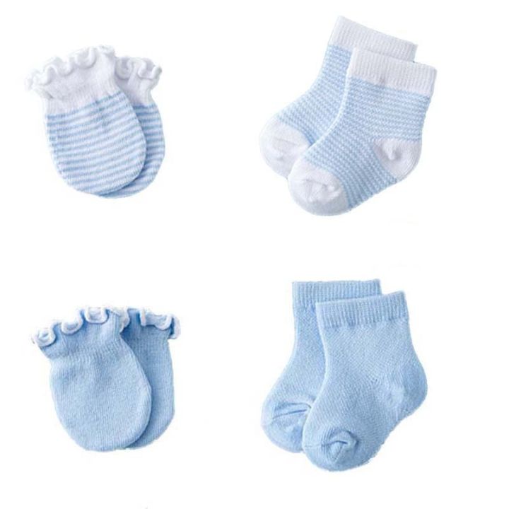 Newborn%20Anti%20Scratch%20Cotton%20Soft%20Baby%20Socks%20Gloves%20Sets%20Solid%20Color%20Boys%20Girls%20Mittens%20Suits%20-%20Image%203