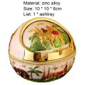 Ashtray Household Home Decor Zinc Alloy Retro Large Ash Holder with Lid for 3d Relief Pattern Design is Exquisite. 
