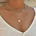 Aesthetic Vintage Necklace for Women Layered One Piece Pendant Jewelry Chain on the Neck Clothing Accessories Gift to Girlfriend. 