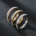 Hot Sale Rings Jewelry Set Couple Ring 4MM 8MM Square Single and Double Diamond Jewelry Wedding Ring Stainless Steel for Women.