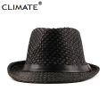 CLIMATE Summer Straw Hat Men Cool Straw Fedora Paper Straw Hats for Man Solid Paper Cool Fedoras Cap Summer Fedora Men Hat Cap. 