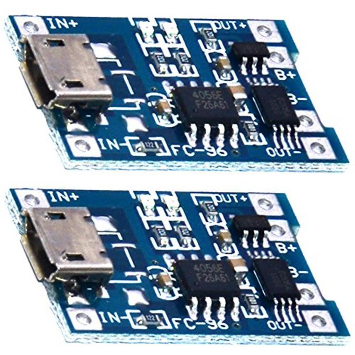 [2 PC] TP4056 Lithium Battery Charger Module With Protection Dual Functions
