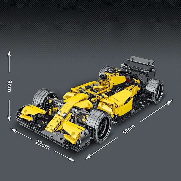 1:10%20yellow%20racing%20car%20blocks%201084pcs%20Technic%20Formula%201%20Exclusive%20Car%20Building%20Blocks%20Set%20-%20Image%206