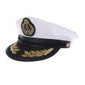 Alien White Adult Yacht Boat Captain Navy Cosplay Dress Hat. 