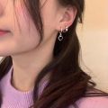 6 Pcs/Set Asymmetric Dangle Earrings Love Heart Circle Stud Earrings Y2K Ear Jewelry Accessories Irregular Simple INS Style Geometric Shape Piercing for Ears Party for Women. 