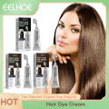 EELHOE Natural Hair Dye Cream with Comb Long Lasting Cover White Gray Hair Cream Fruit Hair Dye Permanent Hair Color Cream 80ml. 