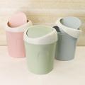 Plastic Mini Desktop Waste Bin Home Kitchen Trash Can Rolling Cover Dustbin Trash Basket for Table Home Office Desk Dustbin. 