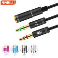 3.5mm Headphone Stereo Audio Mic Y Splitter 3.5 mm Audio Microphone to 4 Pole Jack Aux Adapter for 4 pin 3.5mm Plug Earphone. 