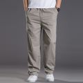 Mens casual Cargo Cotton pants men pocket loose Straight Pants Elastic Work Trousers Fit Joggers Male Super Large Size. 