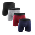 1/4/5Pcs/lot Underpants Men Long Boxers Shorts Underwear Cotton Breathable Solid Gay Under wear cueca boxer Man Boxershorts. 