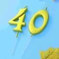 2pcs 16/18/21/40 Birthday Number Decoration Bithday Cake Topper Candles Party Supplies Golden Number. 