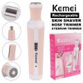 Kemei Km-3024 Multifunctional 4 In 1 Rechargeable Woman Body Shaver Eyebrow Nose Trimmer Set - Trimmer - Trimmer - Trimmer. 