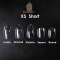 XS XXS Short False Nail Tips Soft Gel X Capsule Press On Almond Full Cover Artificial Nails 240pcs/bag.