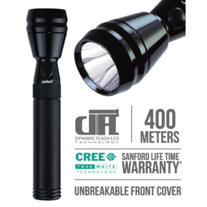 Sanford 3SC CREE LED TACTICAL RECHARGEABLE FLASHLIGHT TORCH LAMP+ Battery + Charger 2/3 A