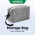 UGREEN Electronics Accessories Organizer Bag, Leather Storage for Wired Headphones Earphone USB Cable Cell Phones PC Digital Accessories.