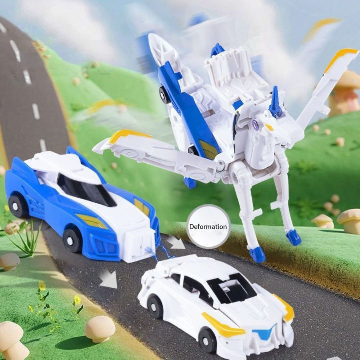 Creative Winged Pegasus Car Transforms Into Unicorn Toy Inertial Sliding Children's Toy Racing Car Plastic Impact Deformed