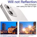 For Apple iPhone 12 White Camera Protector WSKEN Metal Ring Tempered Glass Camera Lens Protector. 