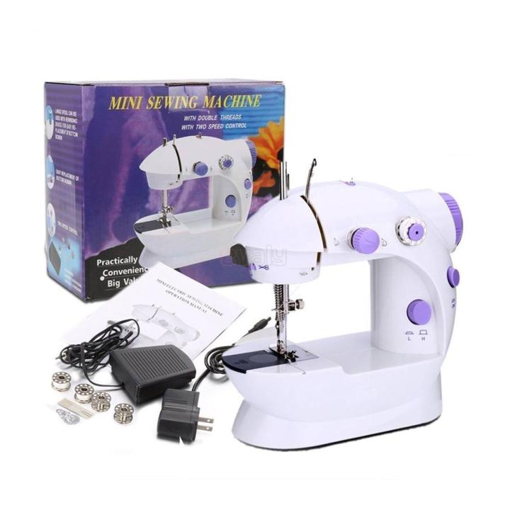 Mini Sewing Machiane - Dual Speed Portable Mini Electric Pedal Double Threads Rewind Swing Machine