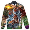 Tiger animel 3D graphic t shirts long sleeve t shirt men chilren clothes streetwear breathable oversized T-shirt tops tees.