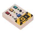 LED Light Button Switch Toy, Interesting Light Up Sensory Board Educational Noiseless Small Color Recognition for Girls for Travel.