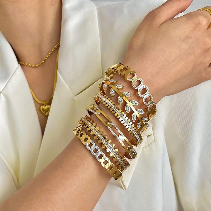 Vintage%20Stainless%20Steel%20Bracelets%20Bangles%20For%20Women%20Girls%20Luxury%20Designer%20Rhinestone%20Chain%20Link%20Cuff%20Bracelet%20Wrist%20Jewelry%20Gift%20-%20Image%202