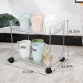 Transparent snack trolley shelf, floor-to-ceiling, wheeled, movable, household living room, bedroom, dormitory, multi-layer storage rack. 