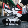 NEW children's sports roller skates deformation shoes 4 four-wheeled roller skates adult runaway shoes student deformation wheel.