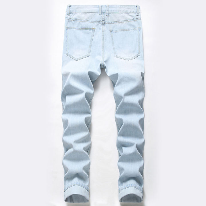 American%20cat%20whisker%20torn%20jeans%20Men's%20patch%20Worn%20slim%20fit%20Small%20straight%20sleeve%20Casual%20dad%20Long%20pants%20Autumn%20and%20winter%20-%20Image%202