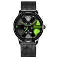 （NEW）Wheel Watch Men Vacuum Plating Car Rim Hub Style Non-Mechanical Watches Stainless Steel Quartz Wristwatch. 