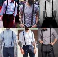 Y-shape Adjustable Braces Suspender For Women Men Elastic Pants Braces Straps Belt Clothing Clip-on Suspenders. 