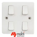 MK Made in Singapore LOGIC SLIMLINE 4 Gang 10A Modular Four 4Gang Switch Socket. 
