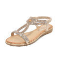 IELTS run plus size cutout cross-border flat rhinestone sandals bohemian comfortable women's shoes summer 5151-2. 
