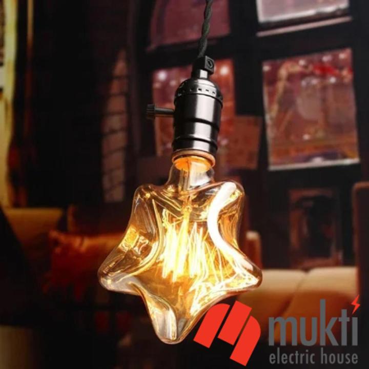 Imported China Vintage Filament Star Shape Dimmable LED Bulb Retro Edison Carbon Incandescent Tungsten Antique Lamp