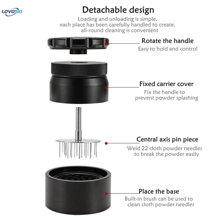 Professional Coffee Distributor Tamper Leveler Tools Hand Distribution Tool 58mm Black