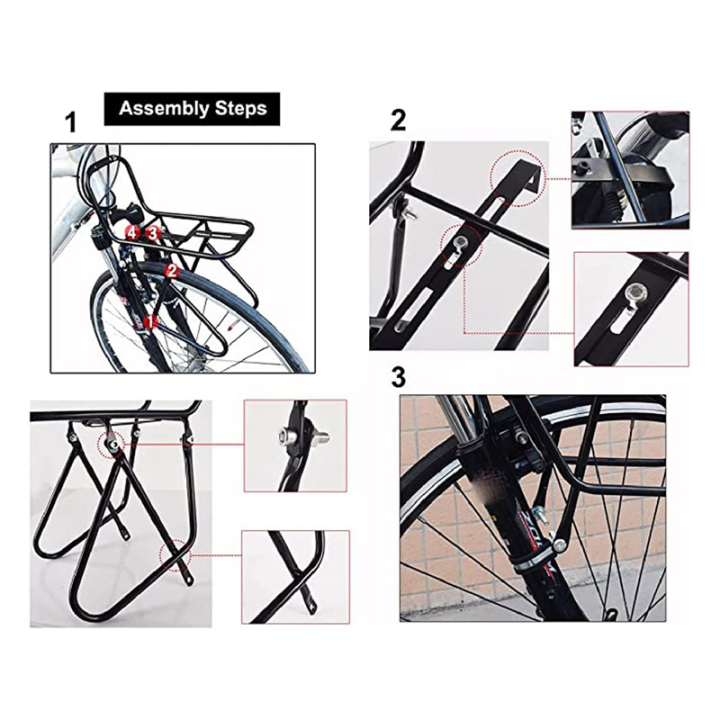 ZOROOM%20Bicycle%20Front%20Rack,%20Aluminum%20Alloy%20Luggage%20Touring%20Carrier%20Racks%2015KG%20Capacity%20Mountain%20Road%20Bike%20Pannier%20Rack%20-%20Image%205