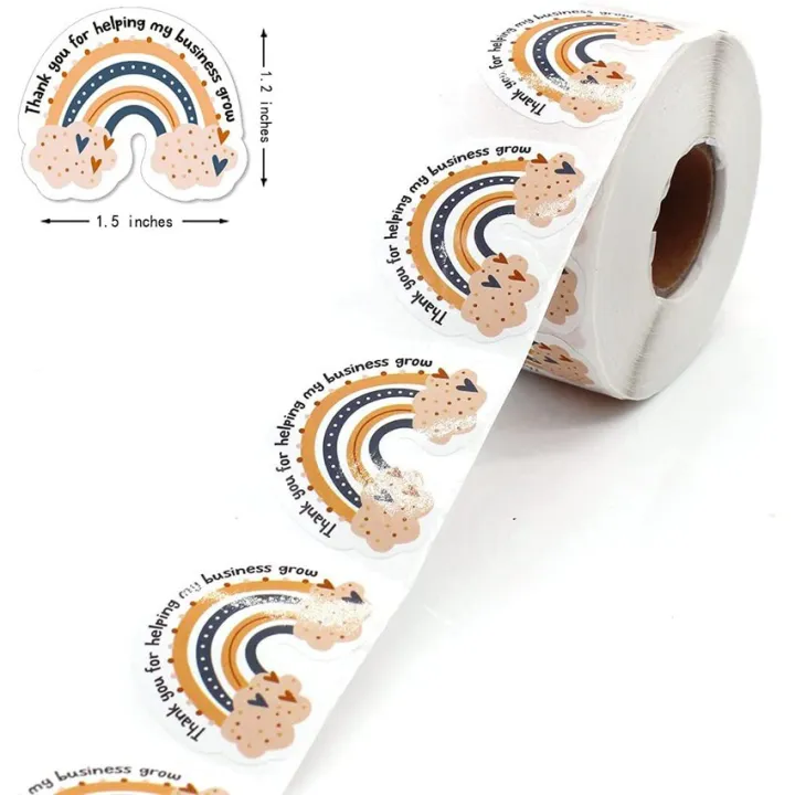 Rainbow%20Thank%20You%20Label%20Stickers%201.5%20inch%20Round%20Adhesive%20Label%20small%20Business%20Sticker%20for%20Envelope%20Card%20gift%20Packing%20Decor%20-%20Image%202