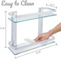 Modern Bathroom Glass Corner Shelf 2/3 Layer Wall Mounted Shelf Stainless Steel Toilet Tripod Corner Frame Bathroom Accessories.