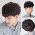 （NEW）Handsome Men Short Curly Wig Neat Bangs Styling Wig Head Cover. 