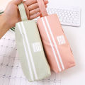 Portable Canvas Pencil Case Large Capacity Stationery Pen Storage Bag Double Layer Student Pencil Cases Bag School Supplies.