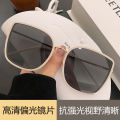 Korean version square frame women, round face for slimming and big face, fashionable outdoor internet celebrity, same style sunglasses.