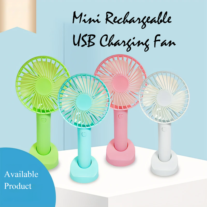 Charge Fan Mini Rechargeable USB Charging Fan Portable Handheld 3 Gear Speed ...