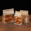 10pcs - toast bag packaging bag, self sealing bread bag, wire rolled edge baking transparent biscuit cake bag. 